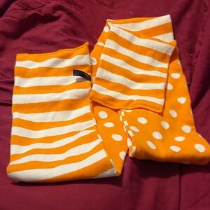 Orange and White Striped Scarf